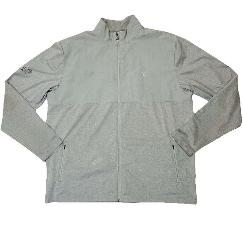 Vuori Sunday Element Track Jacket Mens Size 2XL XXL Gray V265 Sleeve Embroidered